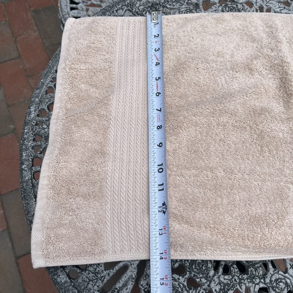 Ralph Lauren Beige Towels Set 5 Pc Bath, Hand Towel, Wash Cloth, Used M Monogram
